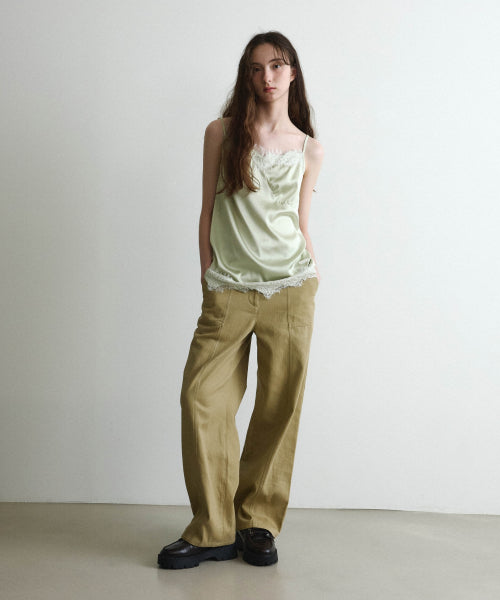 WOMAN LACE SLEEVELESS TOP #SANA同款！ GREEN