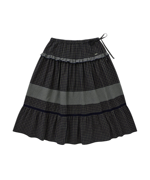 WOMAN GATHER SKIRT #SANA同款！ NAVY