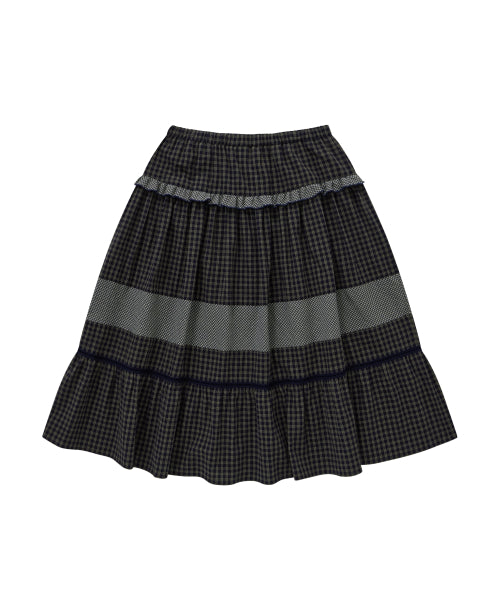 WOMAN GATHER SKIRT #SANA同款！ NAVY