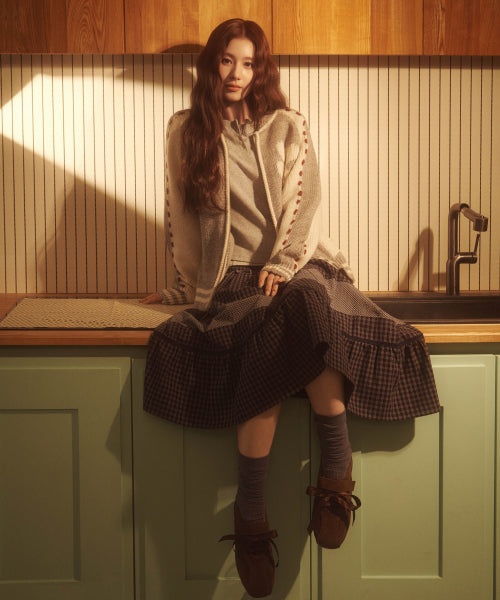 WOMAN GATHER SKIRT #SANA同款！ NAVY