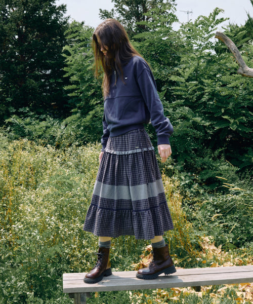 WOMAN GATHER SKIRT #SANA同款！ NAVY