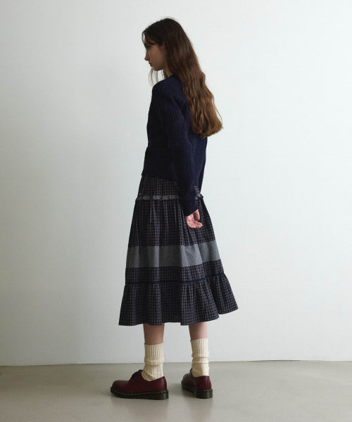 WOMAN GATHER SKIRT #SANA同款！ NAVY