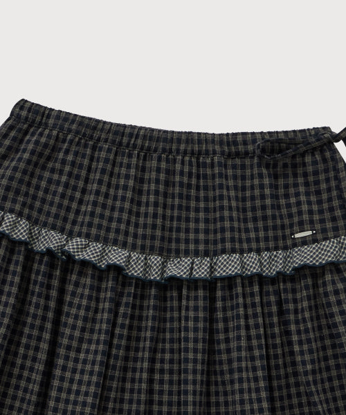WOMAN GATHER SKIRT #SANA同款！ NAVY