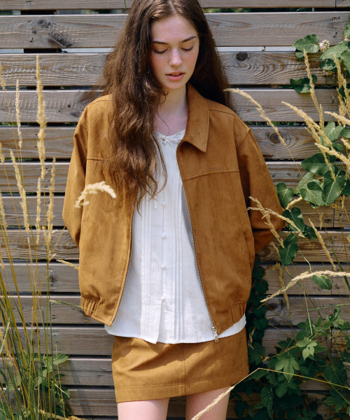 WOMAN SUEDE MINI SKIRT #SANA同款！ - 2 COLORS CAMEL