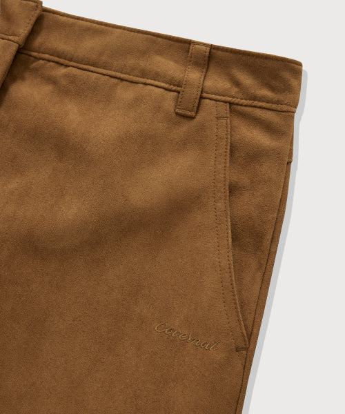 WOMAN SUEDE MINI SKIRT #SANA同款！ - 2 COLORS CAMEL