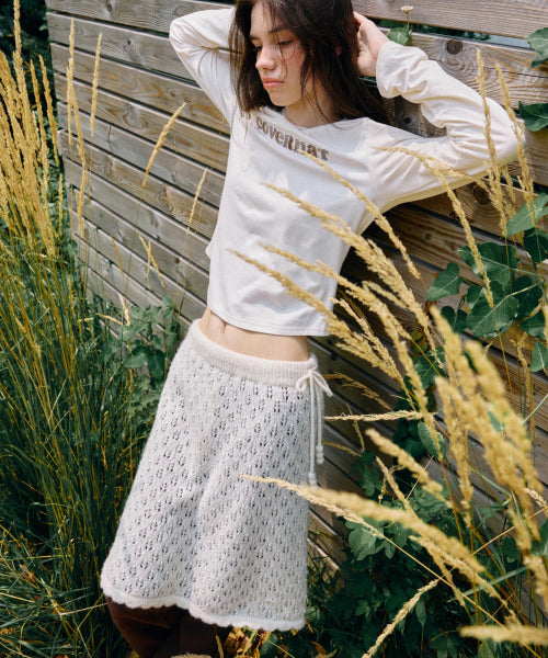 WOMAN LAYERED KNIT SKIRT #SANA同款！ - 2 COLORS IVORY