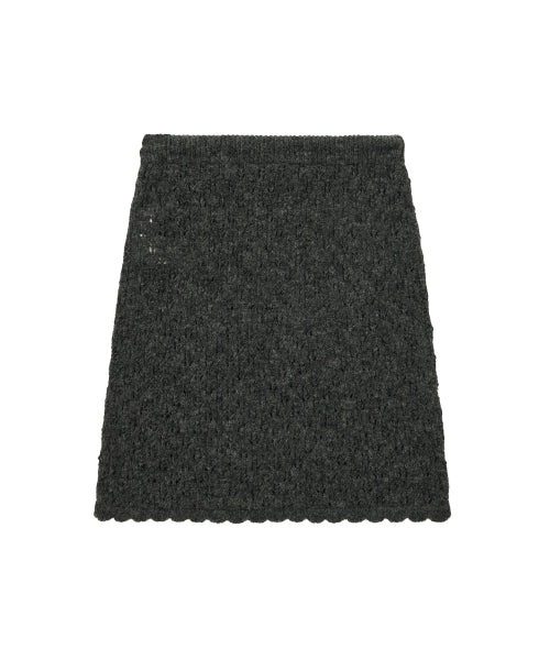 WOMAN LAYERED KNIT SKIRT #SANA同款！ - 2 COLORS CHARCOAL