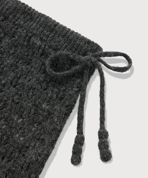 WOMAN LAYERED KNIT SKIRT #SANA同款！ - 2 COLORS CHARCOAL