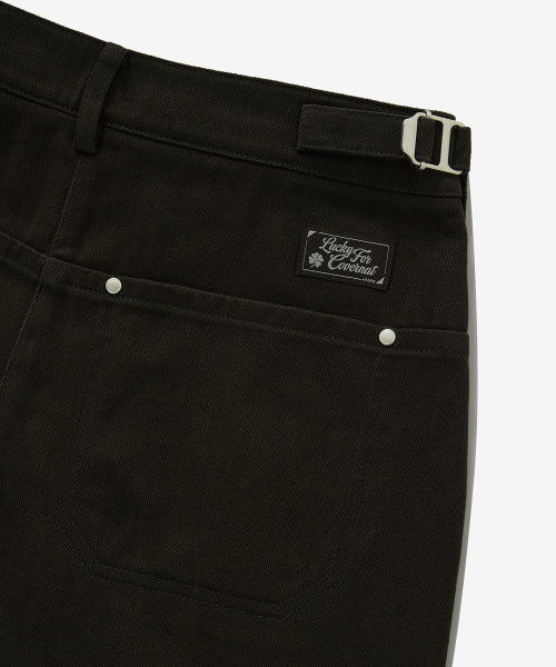 WOMAN STRAIGHT FATIGUE PANTS #SANA同款！ - 2 COLORS DEEP BROWN