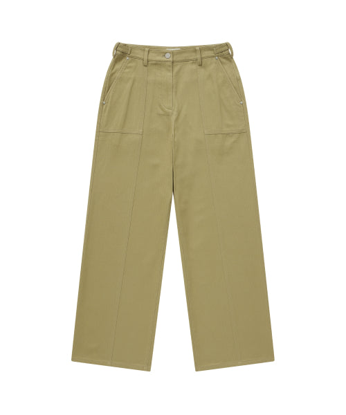 WOMAN STRAIGHT FATIGUE PANTS #SANA同款！ - 2 COLORS BEIGE