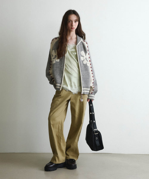 WOMAN STRAIGHT FATIGUE PANTS #SANA同款！ - 2 COLORS BEIGE