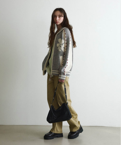 WOMAN STRAIGHT FATIGUE PANTS #SANA同款！ - 2 COLORS BEIGE