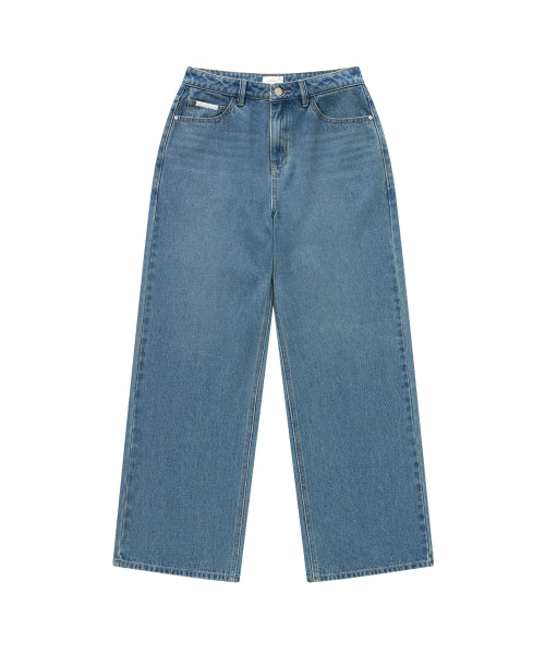 WOMAN LOOSE STRAIGHT DENIM PANTS #SANA同款！ - 2 COLORS BLUE