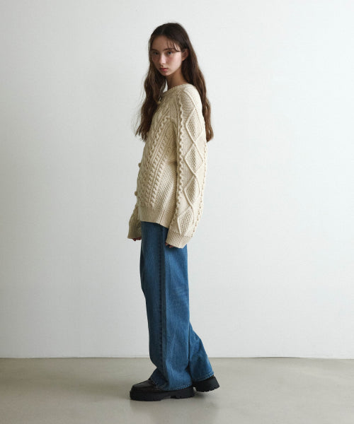 WOMAN LOOSE STRAIGHT DENIM PANTS #SANA同款！ - 2 COLORS BLUE