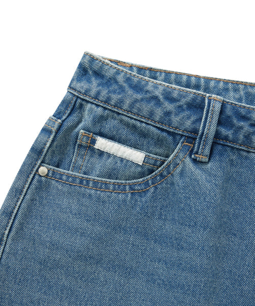 WOMAN LOOSE STRAIGHT DENIM PANTS #SANA同款！ - 2 COLORS BLUE