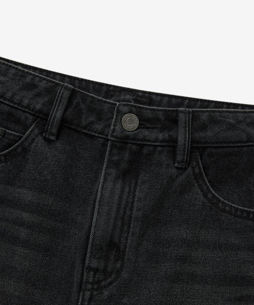 WOMAN LOOSE STRAIGHT DENIM PANTS #SANA同款！ - 2 COLORS BLACK