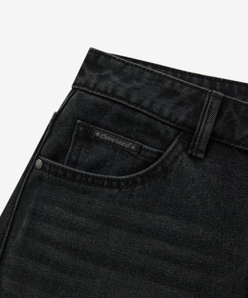 WOMAN LOOSE STRAIGHT DENIM PANTS #SANA同款！ - 2 COLORS BLACK