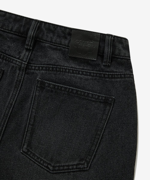 WOMAN LOOSE STRAIGHT DENIM PANTS #SANA同款！ - 2 COLORS BLACK