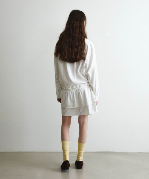 WOMAN PINTUCK FRILL DRESS #SANA同款！ - 2 COLORS IVORY