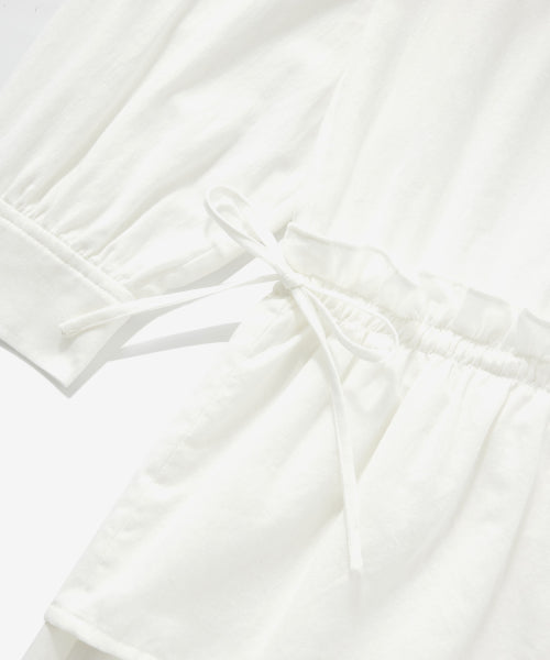 WOMAN PINTUCK FRILL DRESS #SANA同款！ - 2 COLORS IVORY