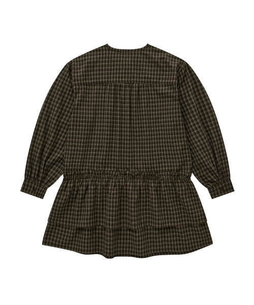 WOMAN PINTUCK FRILL DRESS #SANA同款！ - 2 COLORS BROWN