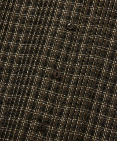 WOMAN PINTUCK FRILL DRESS #SANA同款！ - 2 COLORS BROWN
