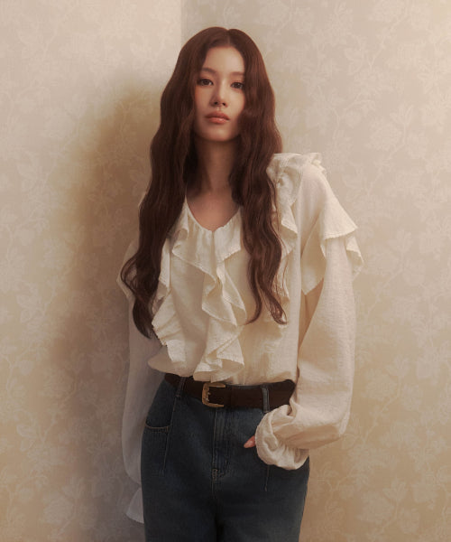 WOMAN LACE BLOUSE #SANA同款！ IVORY