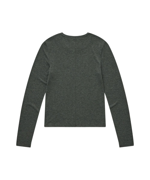 WOMAN LAYERED LONG SLEEVE #SANA同款！ - 2 COLORS CHARCOAL