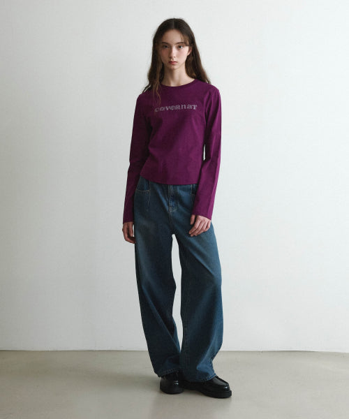 WOMAN COOPER LOGO LONG SLEEVE #SANA同款！ - 3 COLORS PURPLE