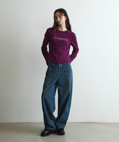 WOMAN COOPER LOGO LONG SLEEVE #SANA同款！ - 3 COLORS PURPLE
