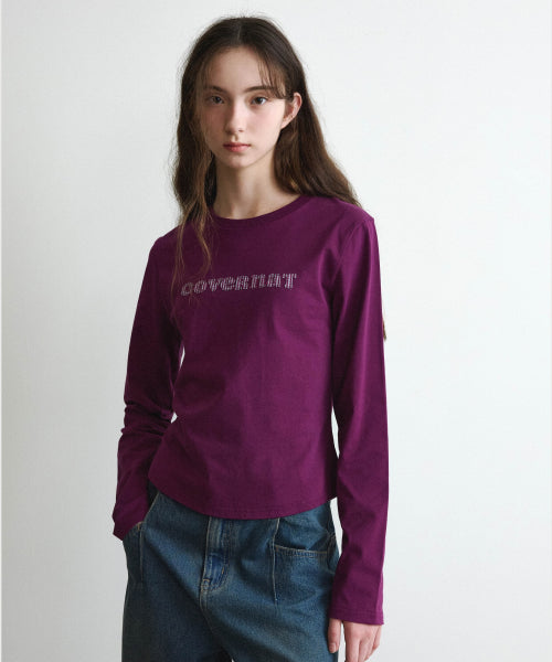 WOMAN COOPER LOGO LONG SLEEVE #SANA同款！ - 3 COLORS PURPLE