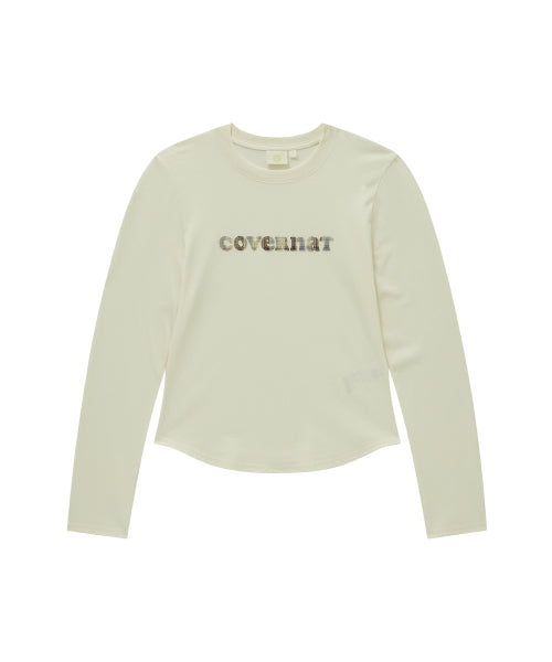 WOMAN COOPER LOGO LONG SLEEVE #SANA同款！ - 3 COLORS IVORY