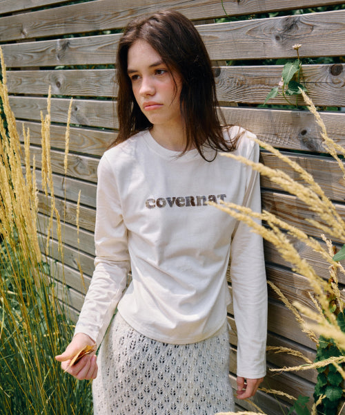 WOMAN COOPER LOGO LONG SLEEVE #SANA同款！ - 3 COLORS IVORY