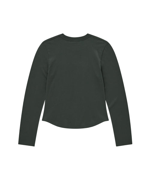WOMAN COOPER LOGO LONG SLEEVE #SANA同款！ - 3 COLORS CHARCOAL