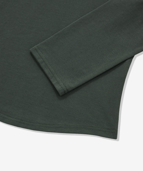 WOMAN COOPER LOGO LONG SLEEVE #SANA同款！ - 3 COLORS CHARCOAL