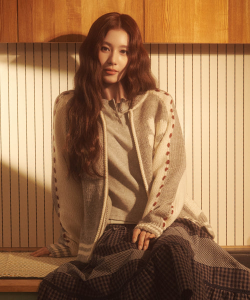 WOMAN WOOL BLEND COWICHAN CARDIGAN #SANA同款！ - 2 COLORS SKY BLUE