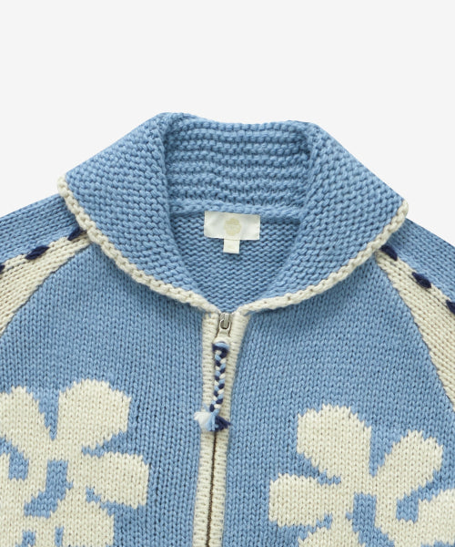 WOMAN WOOL BLEND COWICHAN CARDIGAN #SANA同款！ - 2 COLORS SKY BLUE