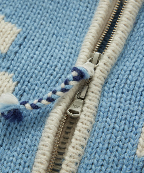 WOMAN WOOL BLEND COWICHAN CARDIGAN #SANA同款！ - 2 COLORS SKY BLUE