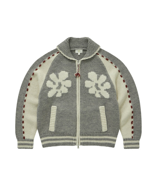 WOMAN WOOL BLEND COWICHAN CARDIGAN #SANA同款！ - 2 COLORS GREY