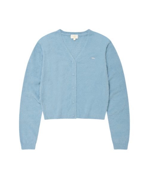 WOMAN V-NECK HAIRY CARDIGAN #SANA同款！ - 2 COLORS BLUE
