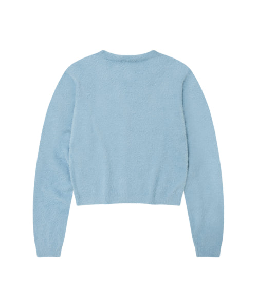WOMAN V-NECK HAIRY CARDIGAN #SANA同款！ - 2 COLORS BLUE