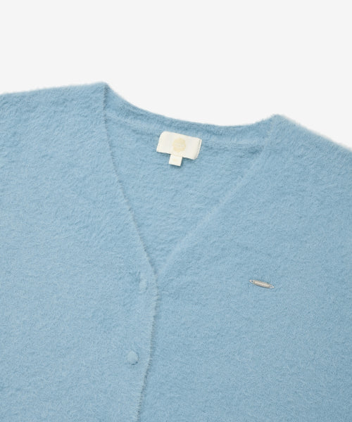 WOMAN V-NECK HAIRY CARDIGAN #SANA同款！ - 2 COLORS BLUE