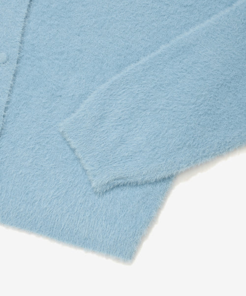 WOMAN V-NECK HAIRY CARDIGAN #SANA同款！ - 2 COLORS BLUE