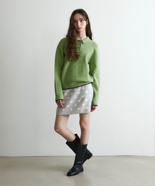 WOMAN HAIRY COLLAR KNIT #SANA同款！ - 2 COLORS GREEN