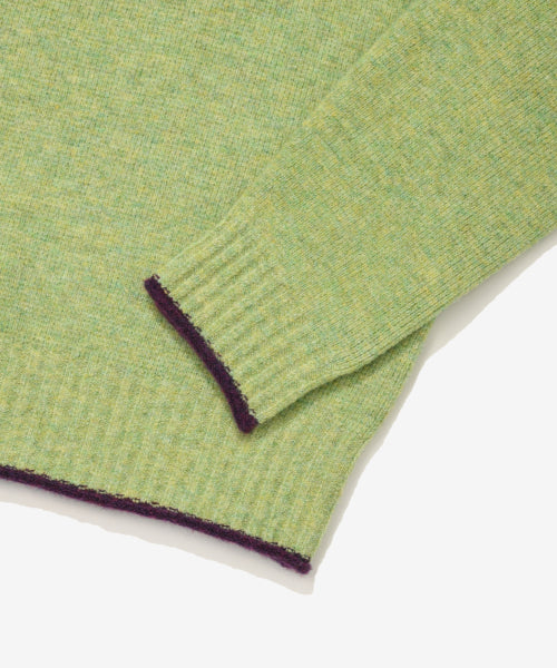 WOMAN HAIRY COLLAR KNIT #SANA同款！ - 2 COLORS GREEN