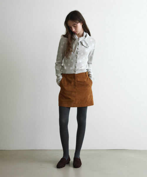 WOMAN DOT SCARF CARDIGAN #SANA同款！ LIGHT GREY