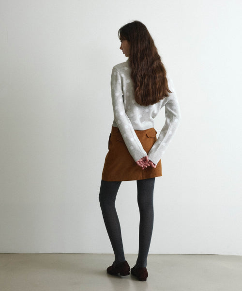 WOMAN DOT SCARF CARDIGAN #SANA同款！ LIGHT GREY