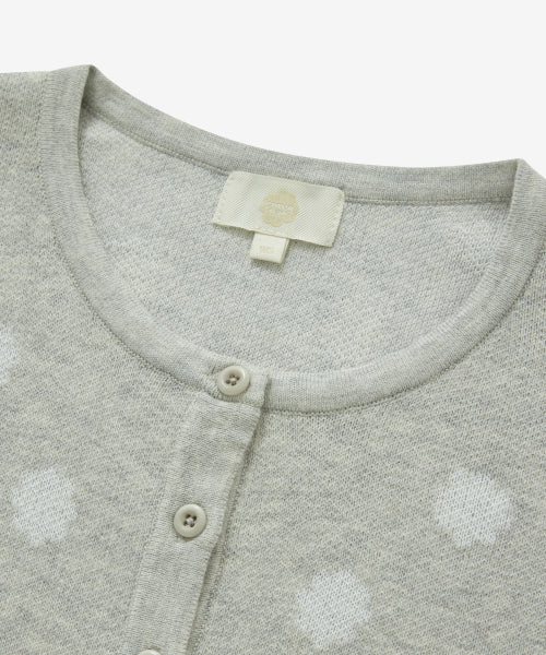 WOMAN DOT SCARF CARDIGAN #SANA同款！ LIGHT GREY