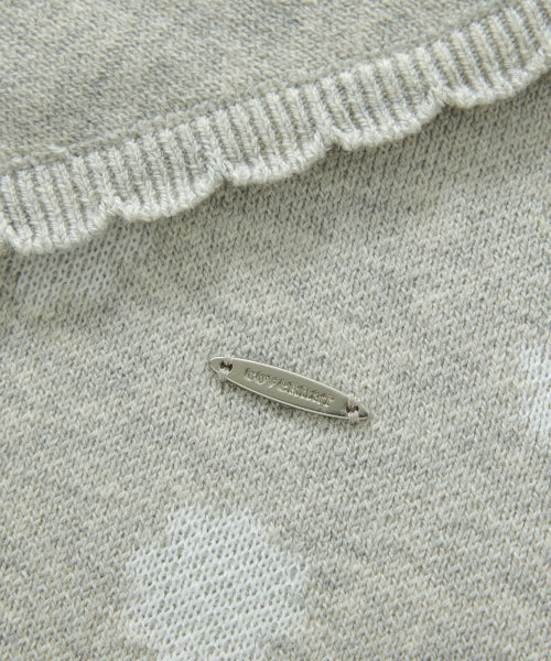 WOMAN DOT SCARF CARDIGAN #SANA同款！ LIGHT GREY