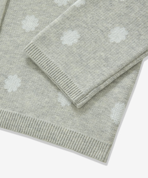 WOMAN DOT SCARF CARDIGAN #SANA同款！ LIGHT GREY
